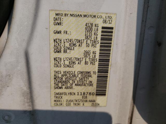 Photo 9 VIN: 1N6BF0LY8CN118780 - NISSAN NV 2500 