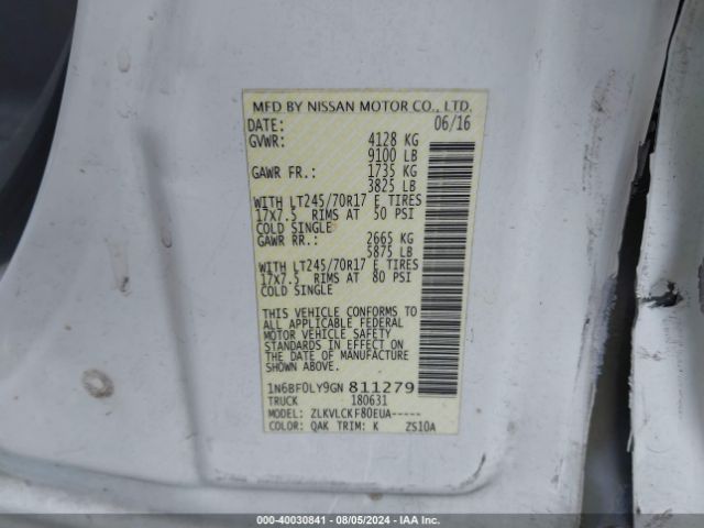 Photo 8 VIN: 1N6BF0LY9GN811279 - NISSAN NV 