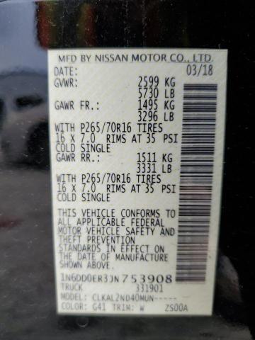 Photo 12 VIN: 1N6DD0ER3JN753908 - NISSAN FRONTIER S 