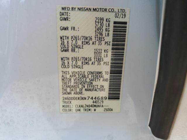 Photo 11 VIN: 1N6DD0ER3KN744689 - NISSAN FRONTIER S 