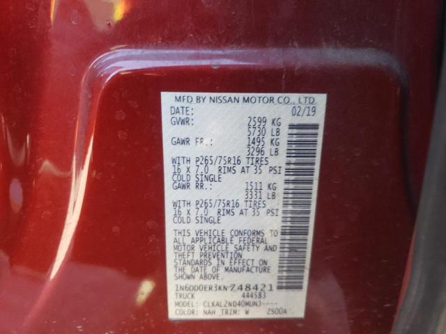 Photo 11 VIN: 1N6DD0ER3KN748421 - NISSAN FRONTIER S 