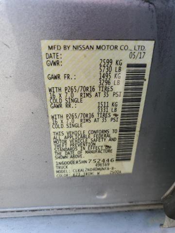 Photo 11 VIN: 1N6DD0ER5HN752446 - NISSAN FRONTIER 