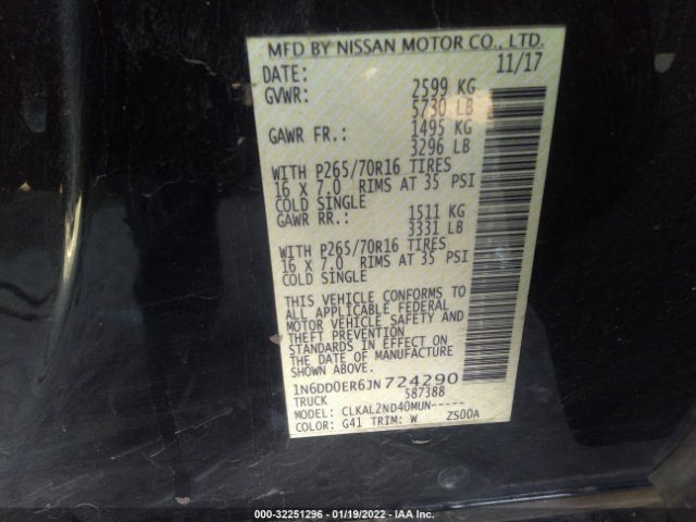 Photo 8 VIN: 1N6DD0ER6JN724290 - NISSAN FRONTIER 