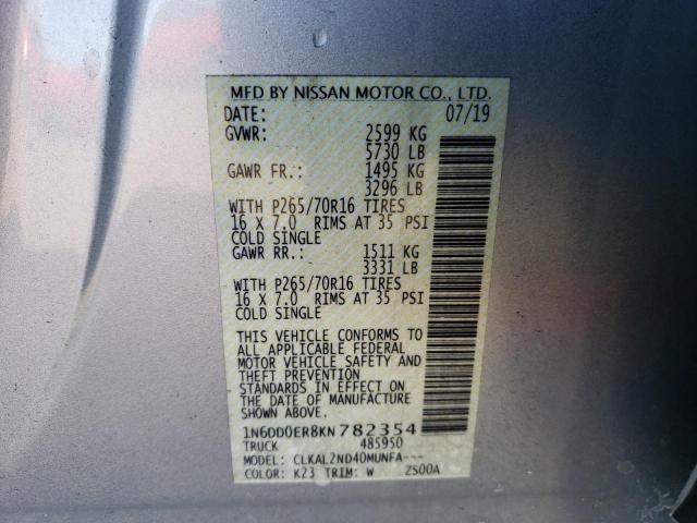 Photo 9 VIN: 1N6DD0ER8KN782354 - NISSAN FRONTIER S 