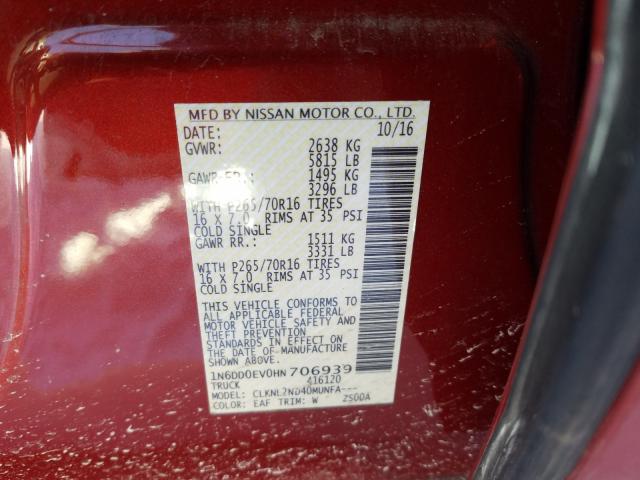 Photo 9 VIN: 1N6DD0EV0HN706939 - NISSAN FRONTIER S 