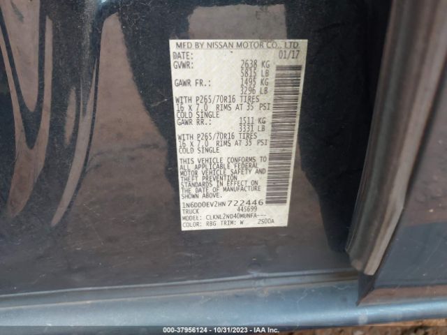 Photo 8 VIN: 1N6DD0EV2HN722446 - NISSAN FRONTIER 