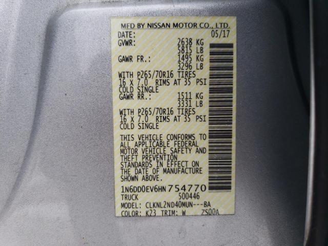 Photo 11 VIN: 1N6DD0EV6HN754770 - NISSAN FRONTIER 