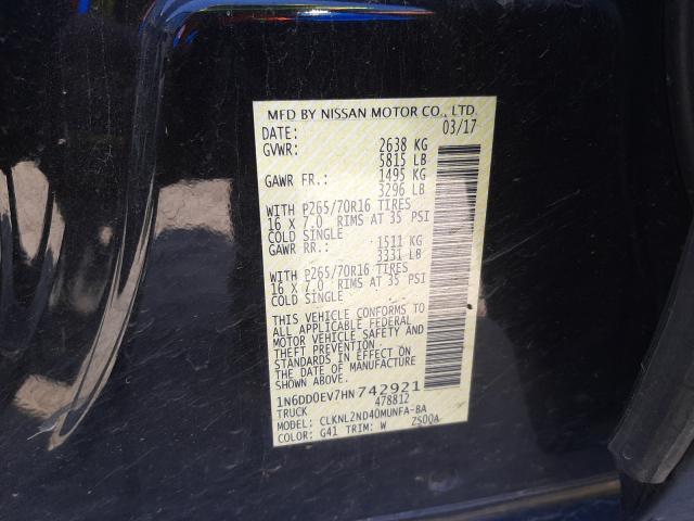 Photo 9 VIN: 1N6DD0EV7HN742921 - NISSAN FRONTIER S 