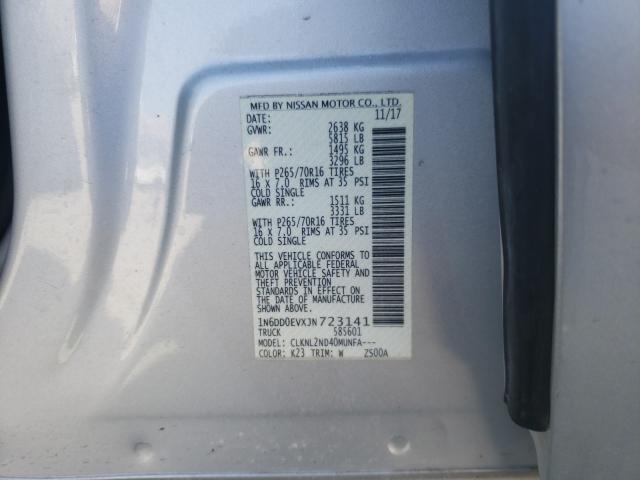 Photo 9 VIN: 1N6DD0EVXJN723141 - NISSAN FRONTIER S 