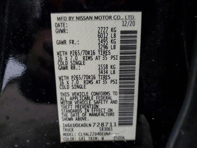 Photo 12 VIN: 1N6ED0EA0LN728711 - NISSAN FRONTIER S 