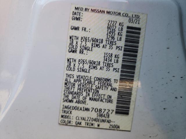 Photo 12 VIN: 1N6ED0EA1MN708727 - NISSAN FRONTIER 