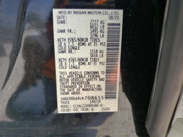 Photo 9 VIN: 1N6ED0EA4LN708655 - NISSAN FRONTIER S 