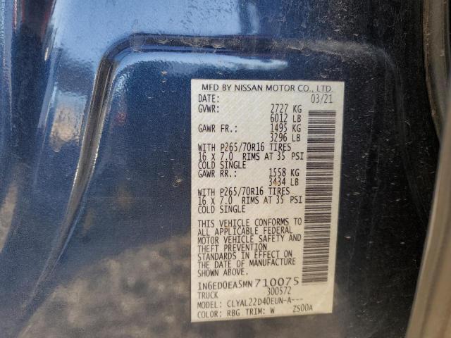 Photo 11 VIN: 1N6ED0EA5MN710075 - NISSAN FRONTIER 