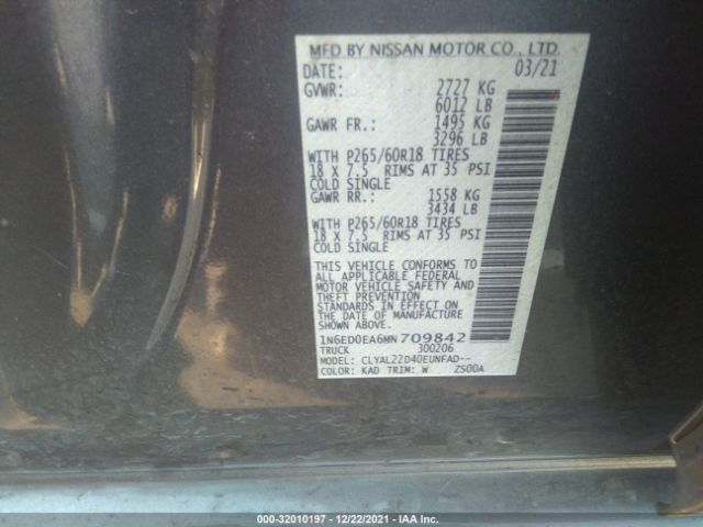 Photo 8 VIN: 1N6ED0EA6MN709842 - NISSAN FRONTIER 