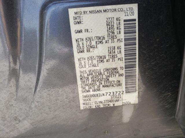 Photo 12 VIN: 1N6ED0EB1LN723722 - NISSAN FRONTIER 