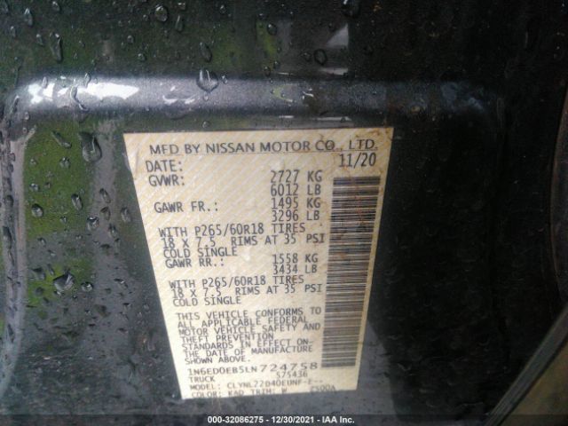 Photo 8 VIN: 1N6ED0EB5LN724758 - NISSAN FRONTIER 