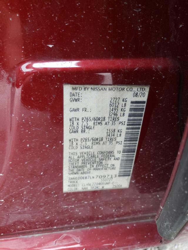 Photo 9 VIN: 1N6ED0EB7LN709713 - NISSAN FRONTIER S 