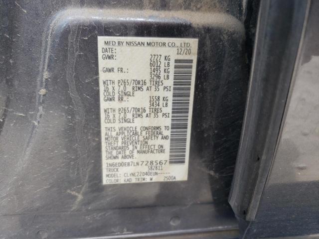 Photo 9 VIN: 1N6ED0EB7LN728567 - NISSAN FRONTIER S 