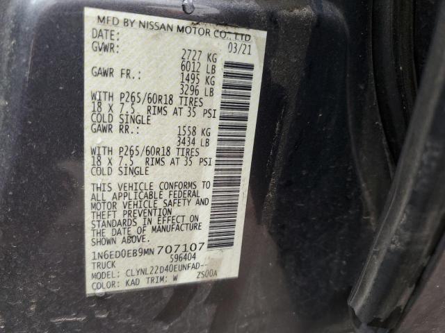 Photo 11 VIN: 1N6ED0EB9MN707107 - NISSAN FRONTIER 