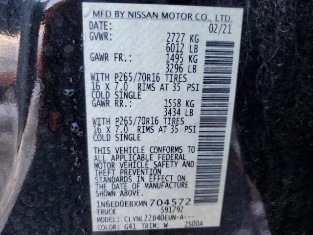 Photo 11 VIN: 1N6ED0EBXMN704572 - NISSAN FRONTIER 