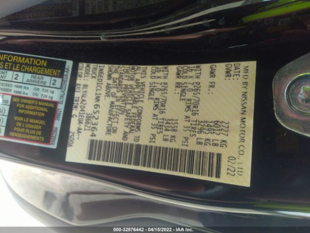 Photo 8 VIN: 1N6ED1CL1NN652364 - NISSAN FRONTIER 