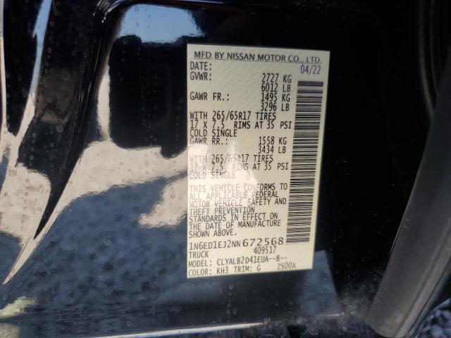 Photo 12 VIN: 1N6ED1EJ2NN672568 - NISSAN FRONTIER S 