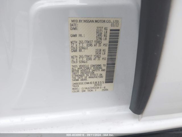 Photo 8 VIN: 1N6ED1EJ3NN658355 - NISSAN FRONTIER 