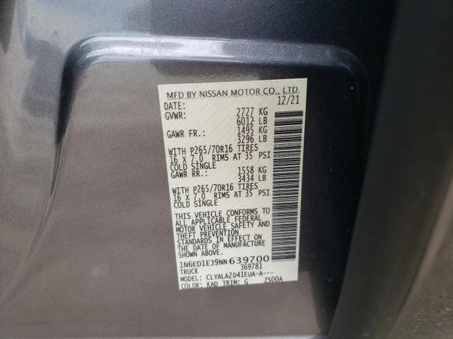 Photo 9 VIN: 1N6ED1EJ9NN639700 - NISSAN FRONTIER S 