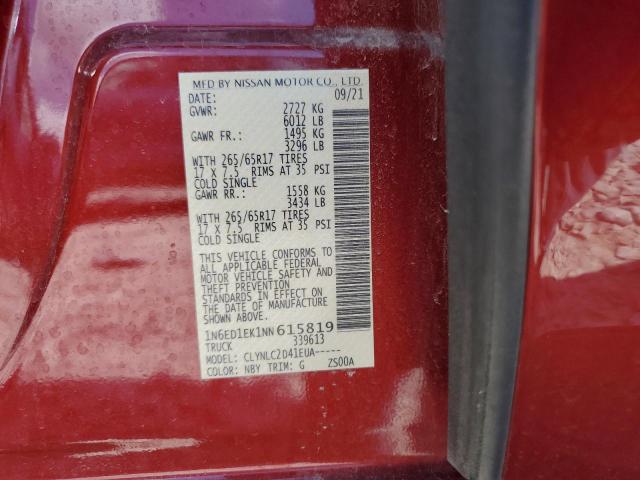 Photo 11 VIN: 1N6ED1EK1NN615819 - NISSAN FRONTIER 