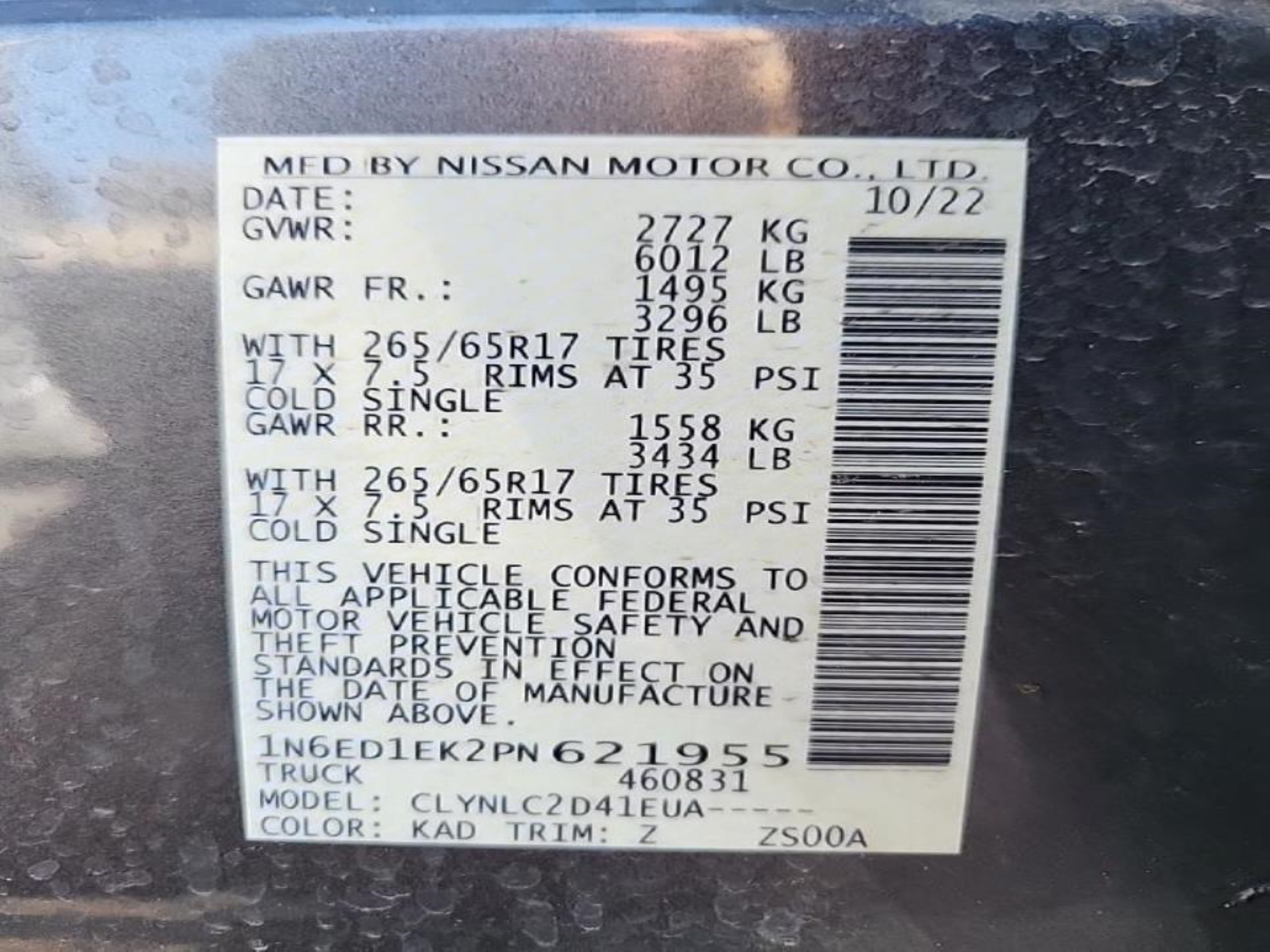 Photo 7 VIN: 1N6ED1EK2PN621955 - NISSAN NAVARA (FRONTIER) 