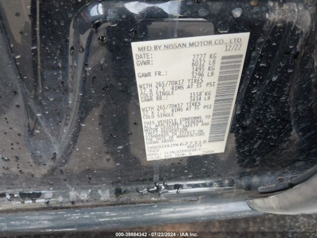 Photo 8 VIN: 1N6ED1EK2PN627318 - NISSAN FRONTIER 