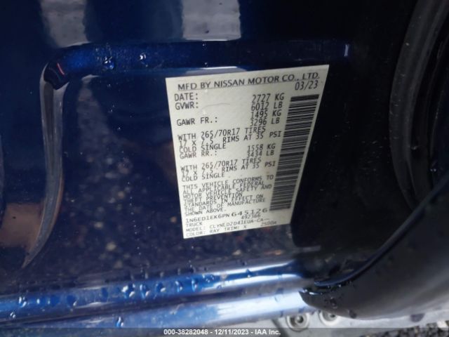 Photo 8 VIN: 1N6ED1EK6PN645126 - NISSAN FRONTIER 