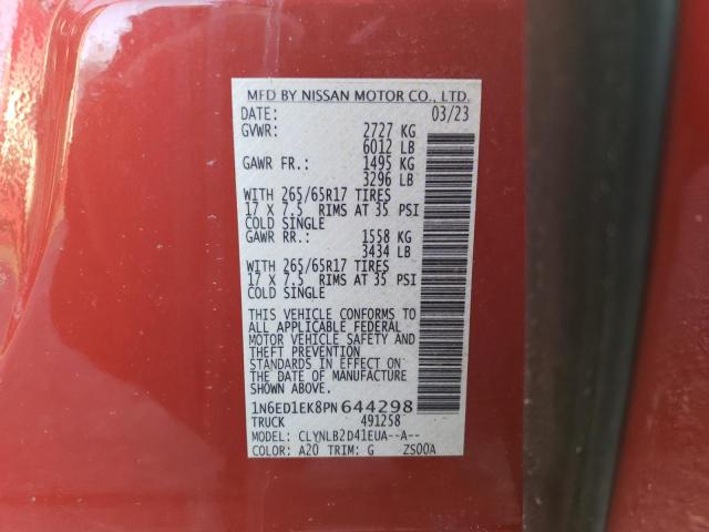 Photo 11 VIN: 1N6ED1EK8PN644298 - NISSAN FRONTIER S 