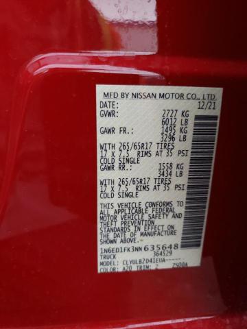 Photo 11 VIN: 1N6ED1FK3NN635648 - NISSAN FRONTIER S 