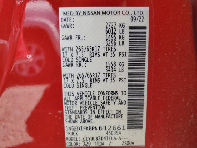 Photo 11 VIN: 1N6ED1FK8PN612661 - NISSAN FRONTIER S 