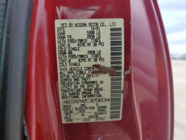 Photo 12 VIN: 1N6ED26Y42C325834 - NISSAN FRONTIER K 