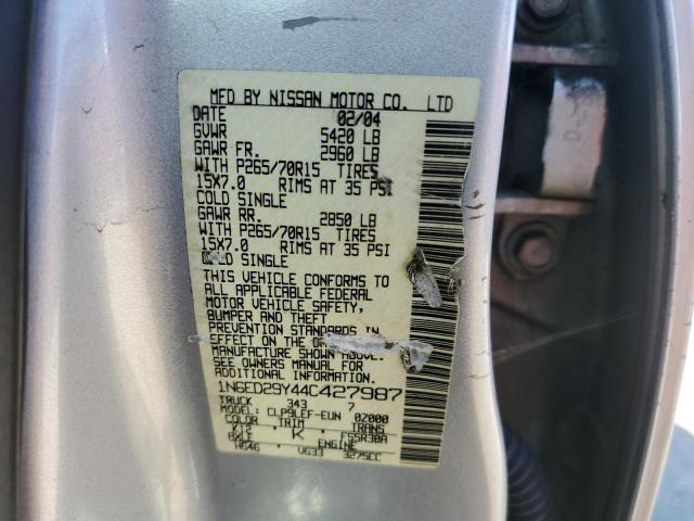 Photo 11 VIN: 1N6ED29Y44C427987 - NISSAN FRONTIER C 