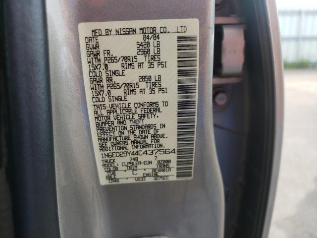 Photo 11 VIN: 1N6ED29Y44C437564 - NISSAN FRONTIER C 