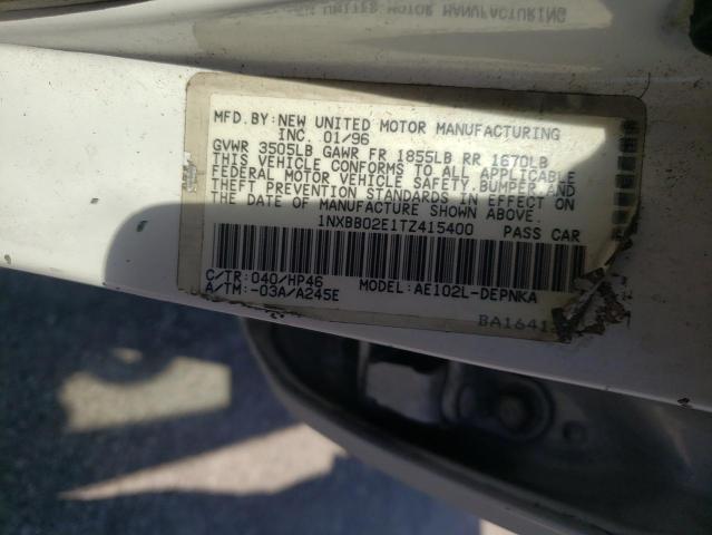 Photo 9 VIN: 1NXBB02E1TZ415400 - TOYOTA COROLLA DX 