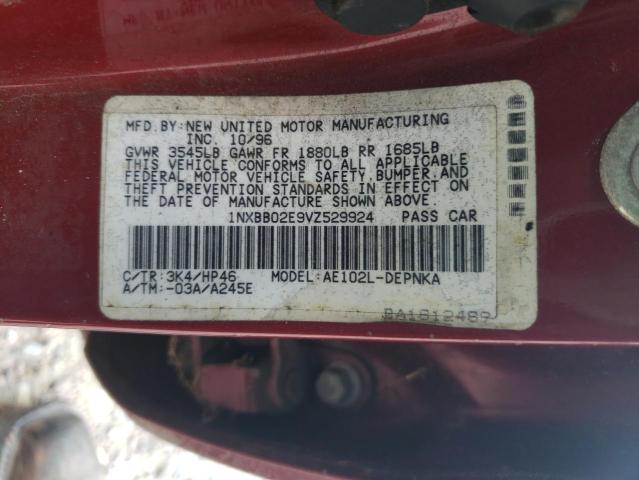 Photo 11 VIN: 1NXBB02E9VZ529924 - TOYOTA COROLLA DX 