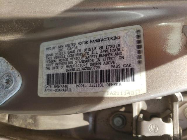 Photo 9 VIN: 1NXBR12E3WZ083725 - TOYOTA COROLLA VE 