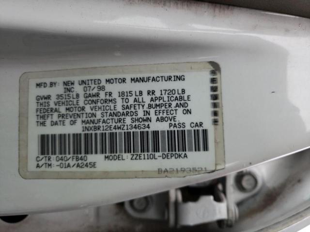 Photo 12 VIN: 1NXBR12E4WZ134634 - TOYOTA COROLLA VE 