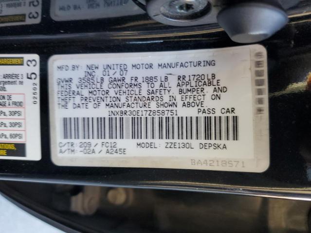 Photo 11 VIN: 1NXBR30E17Z858751 - TOYOTA COROLLA 