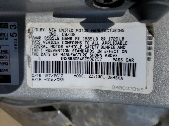 Photo 11 VIN: 1NXBR30E46Z592737 - TOYOTA COROLLA CE 