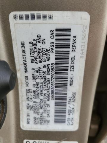 Photo 12 VIN: 1NXBR30E67Z909838 - TOYOTA COROLLA 