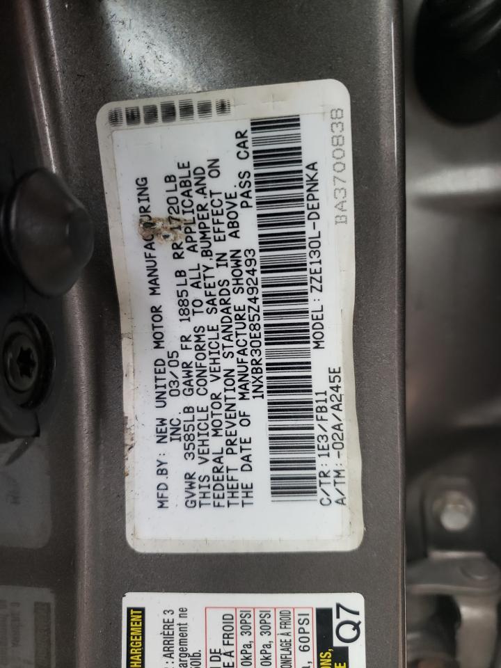 Photo 12 VIN: 1NXBR30E85Z492493 - TOYOTA COROLLA 