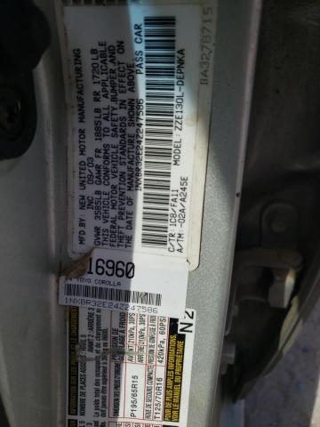 Photo 12 VIN: 1NXBR32E24Z247586 - TOYOTA COROLLA CE 