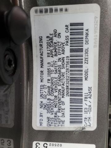 Photo 11 VIN: 1NXBR32E27Z875619 - TOYOTA COROLLA CE 