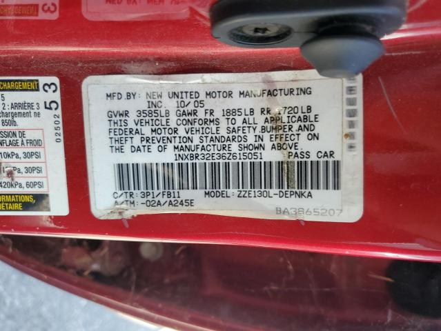 Photo 11 VIN: 1NXBR32E36Z615051 - TOYOTA COROLLA 