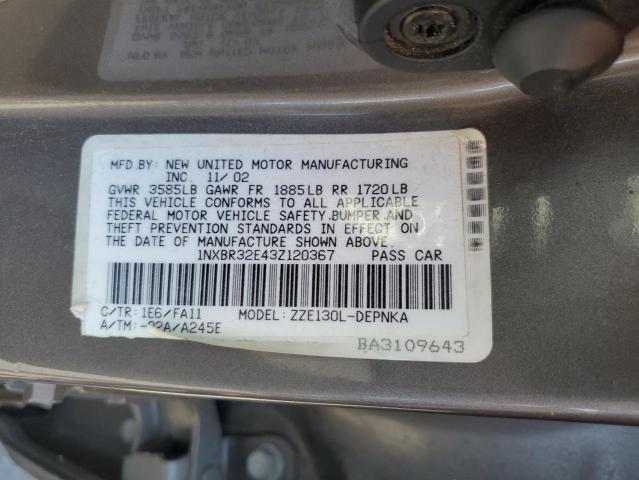 Photo 11 VIN: 1NXBR32E43Z120367 - TOYOTA COROLLA 